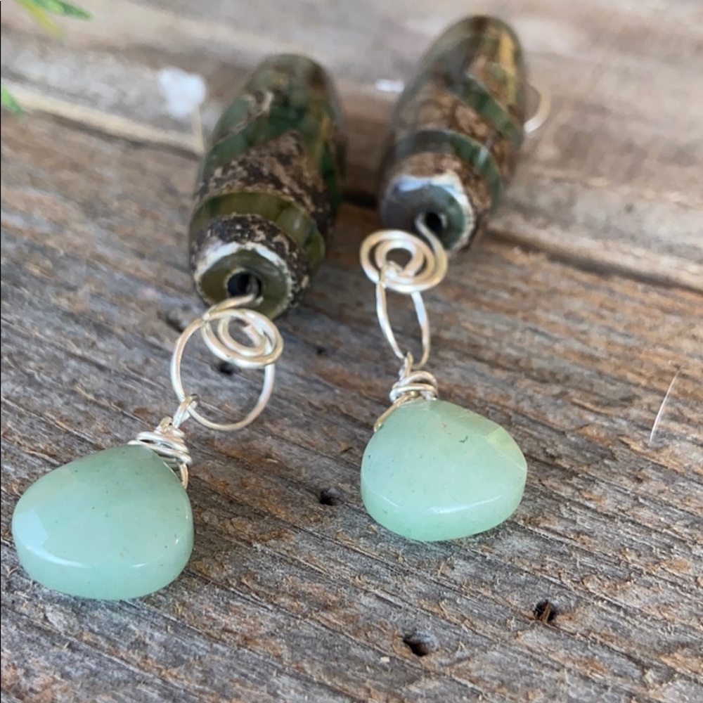 DZI AGATE GEMSTONE Earrings